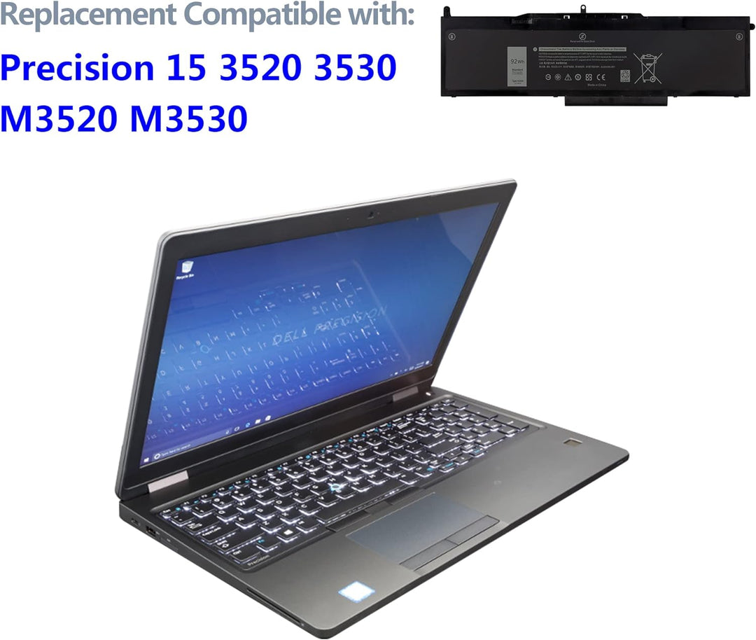 Swark Akku VG93N Replacement Komplett with Dell Precision 15 3520 3530 M3520 M3530 Latitude 5580 559