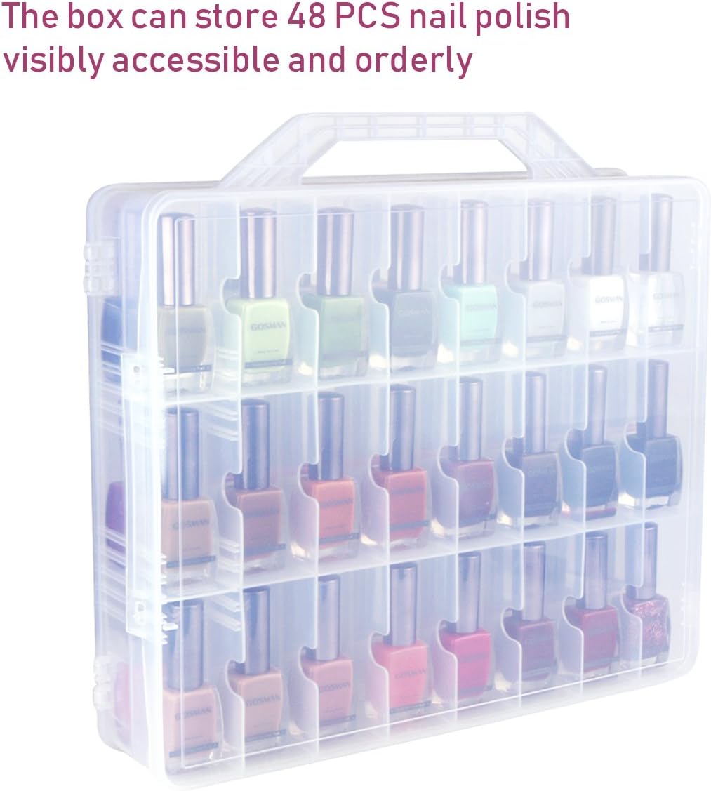 Kissbird Universal-Nagellack-Halter für 48 Flaschen, verstellbare Trennwände, platzsparend