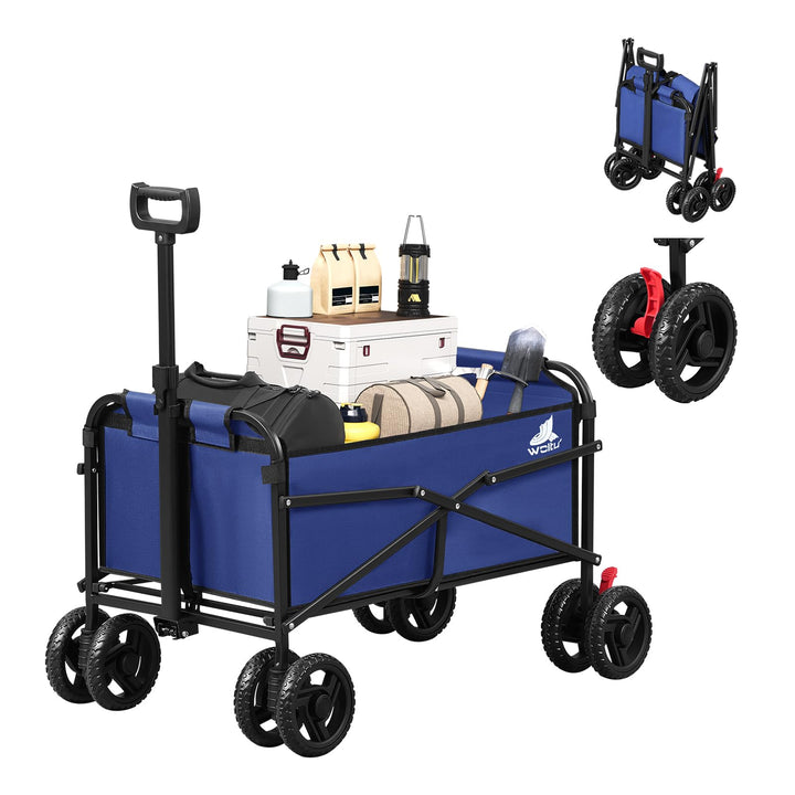 WOLTU Bollerwagen faltbar, Handwagen Transportwagen klappbar, Gartenwagen Strandwagen mit Bremsen Do