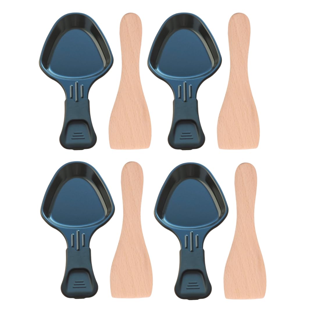 Multifunktionaler Pfannenschaber – Mini-Set aus Holz mit Antihaftbeschichtung – tragbarer Raclette-G
