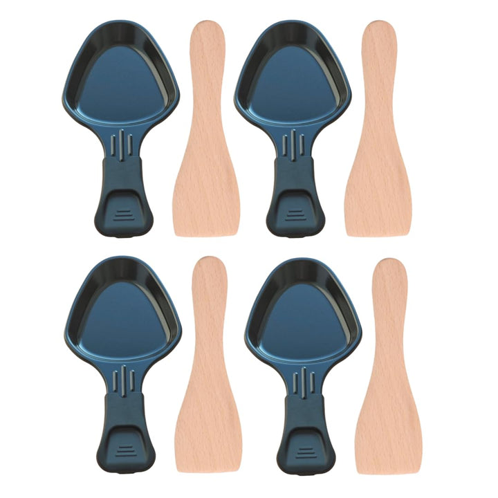 Multifunktionaler Pfannenschaber – Mini-Set aus Holz mit Antihaftbeschichtung – tragbarer Raclette-G