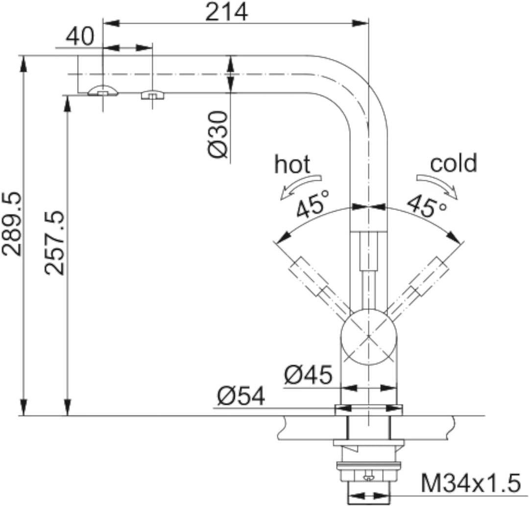 Design Wasserhahn 3 Wege Franke L Auslauf Massiv Edelstahl Küchenarmatur Mischbatterie 3-Wege-Wasser
