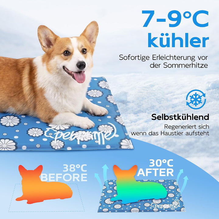 Pet Prime Hundekühlmatten 50x40cm, Kühlmatte für Hunde, Haustierkühlmatte für Kisten, Hundehütten un