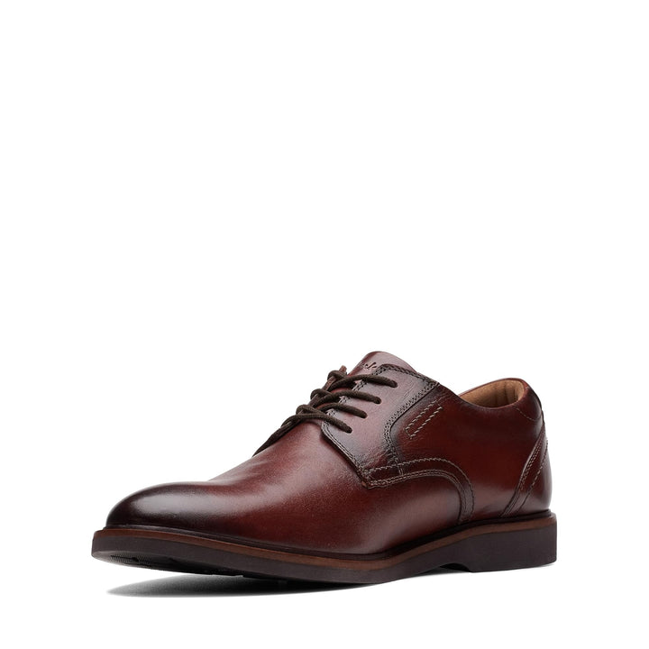 Clarks Herren Malwood-spitzeOxford 41 EU Braunes Leder, 41 EU Braunes Leder