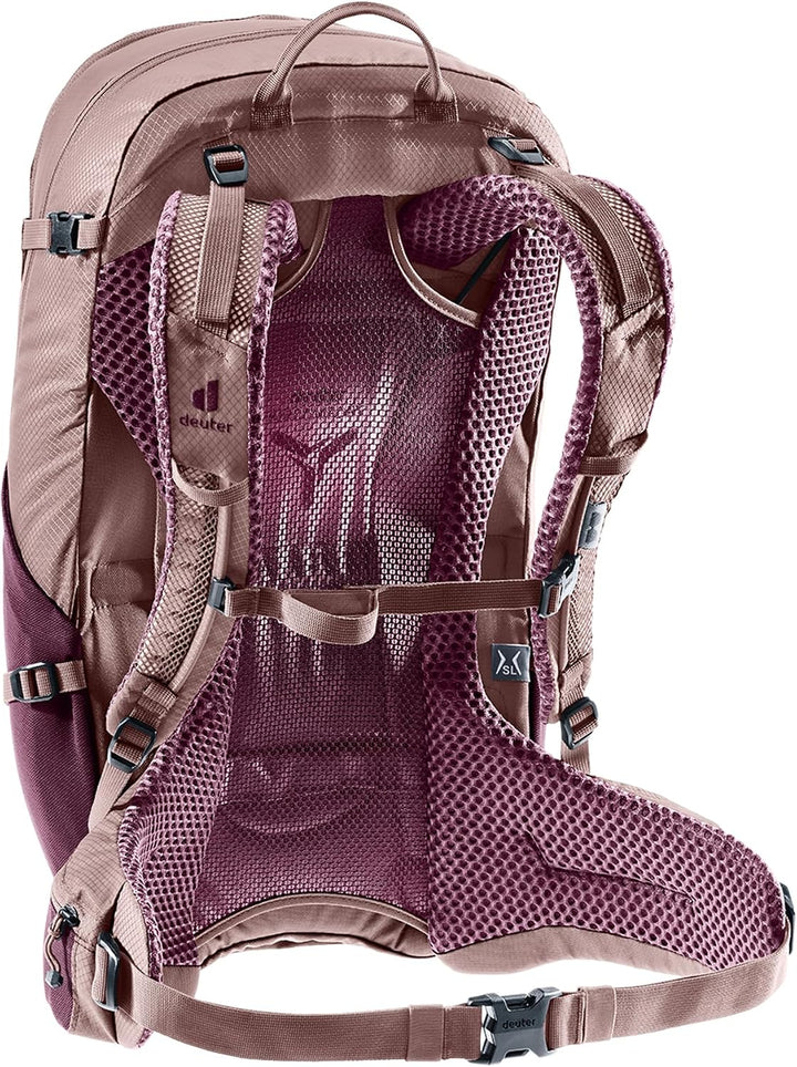 deuter Futura 25 SL Damen Wanderrucksack mit Netzrücken &amp; Regenhülle Cassis-ashrose, Cassis-ashrose