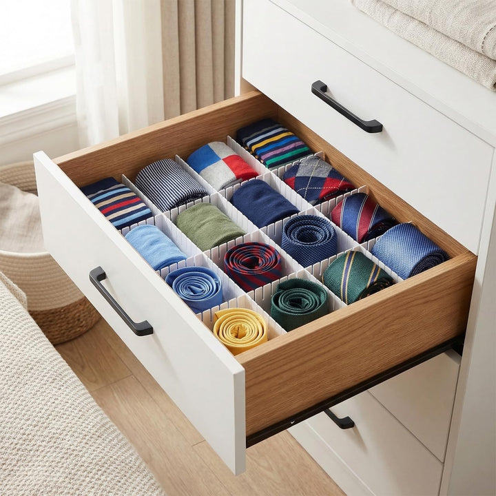 TOPBATHY Stück Schubladenteiler 47 x 9 cm, verstellbarer Schubladen-Organizer, Socken-Organizer, sch