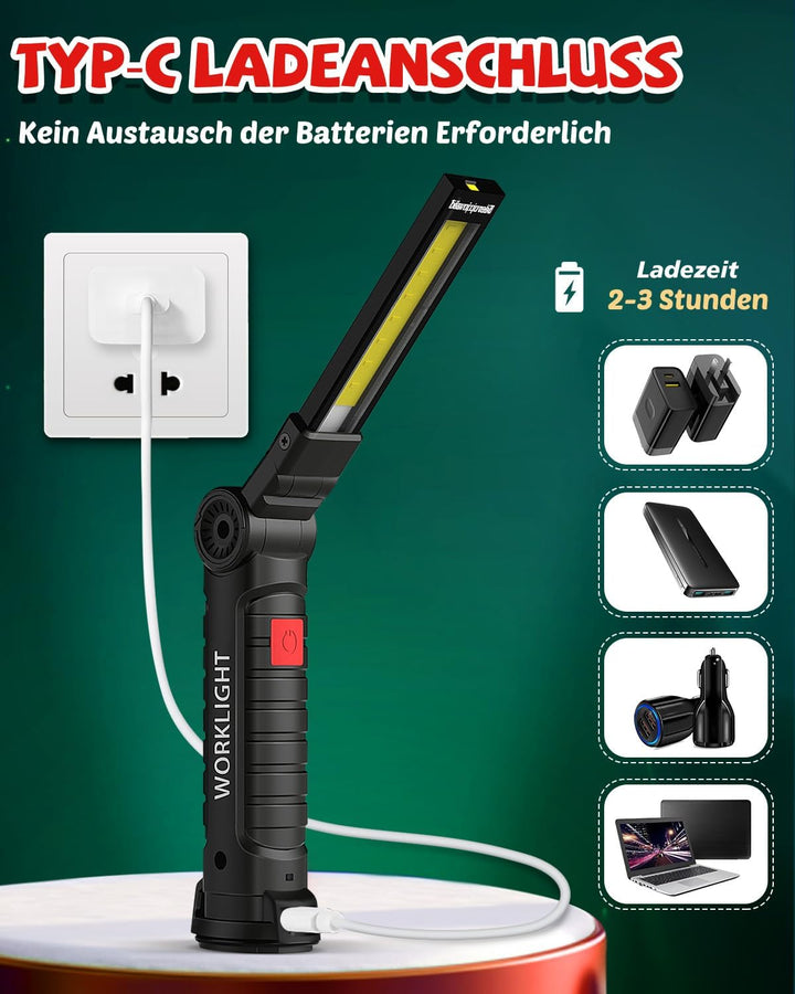 Coquimbo LED Arbeitsleuchte Werkstattlampe, Taschenlampe Aufladbar Werkstatt Handlampe Geschenke für