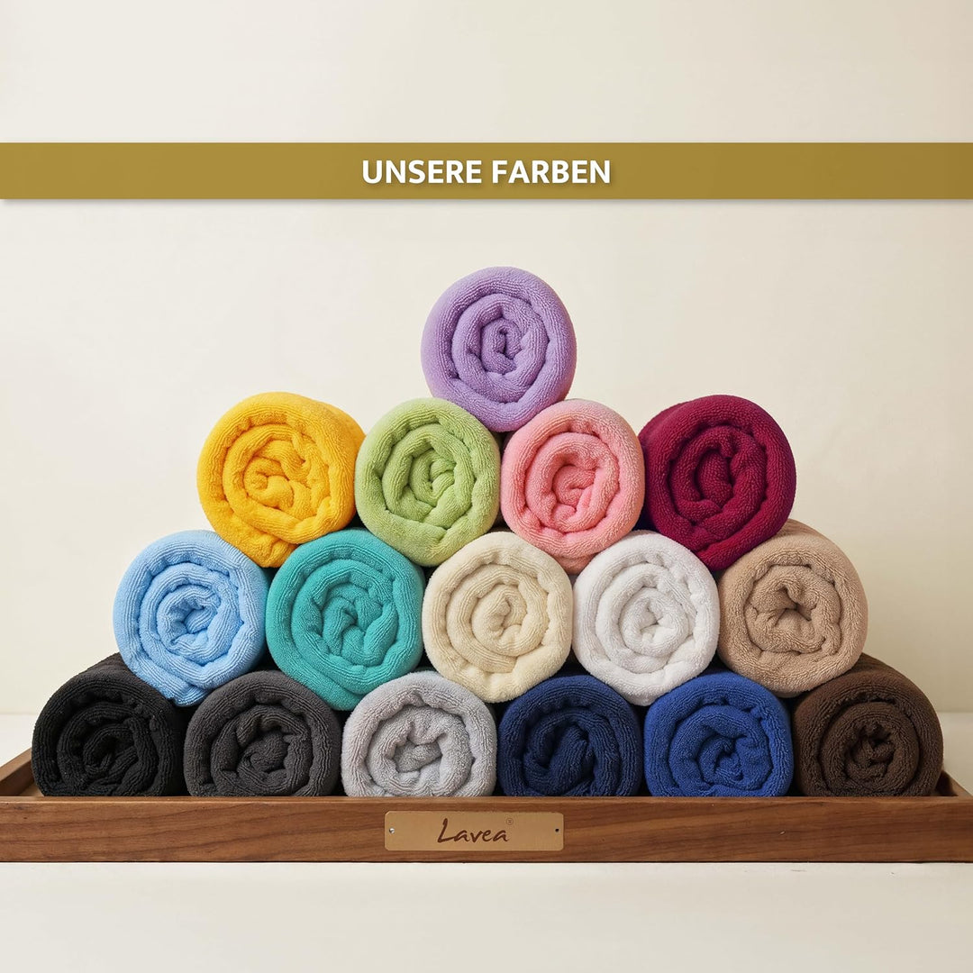 Lavea 2er Set Badematte 50x80cm, Frottierserie Elena, Delphinblau 2 x 50 x 80 cm Delphinblau, 2 x 50