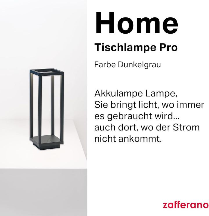 Zafferano Home Pro Kabellose Wiederaufladbare LED-Tischlampe - Dimmbare Touch-Laterne für Innen und