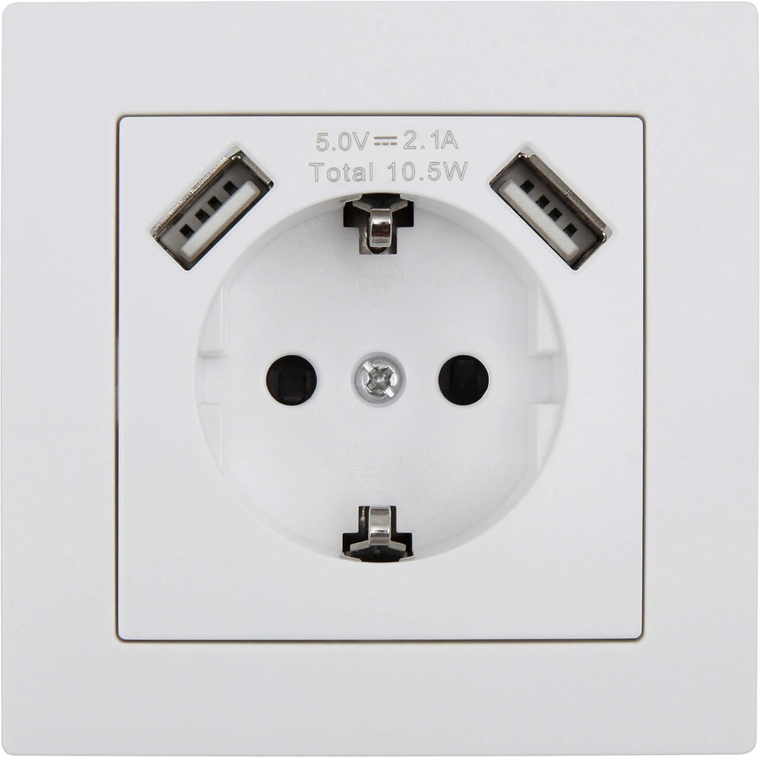 MC POWER - 12er Pack Steckdosen mit 2x USB + Rahmen | FLAIR | USB-Steckdosen Set mit 1-fach Rahmen i
