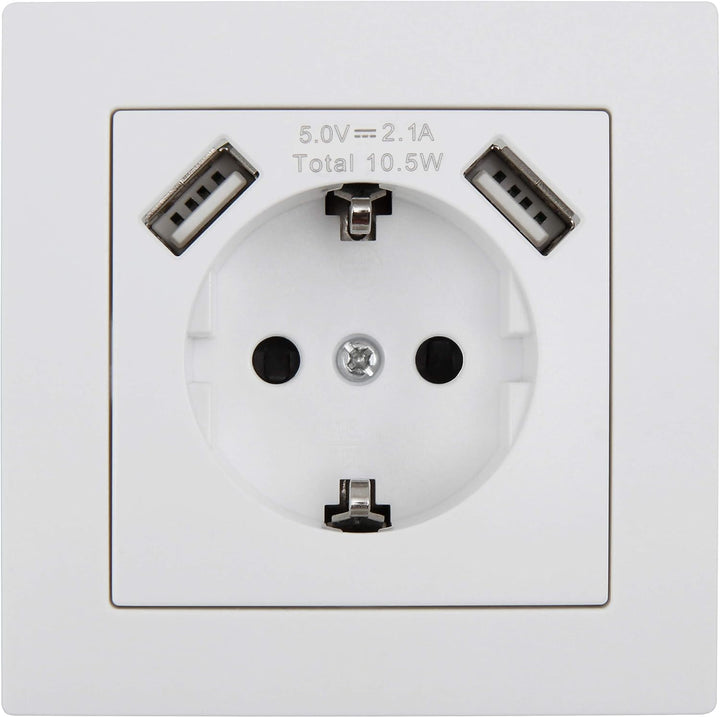 MC POWER - 12er Pack Steckdosen mit 2x USB + Rahmen | FLAIR | USB-Steckdosen Set mit 1-fach Rahmen i