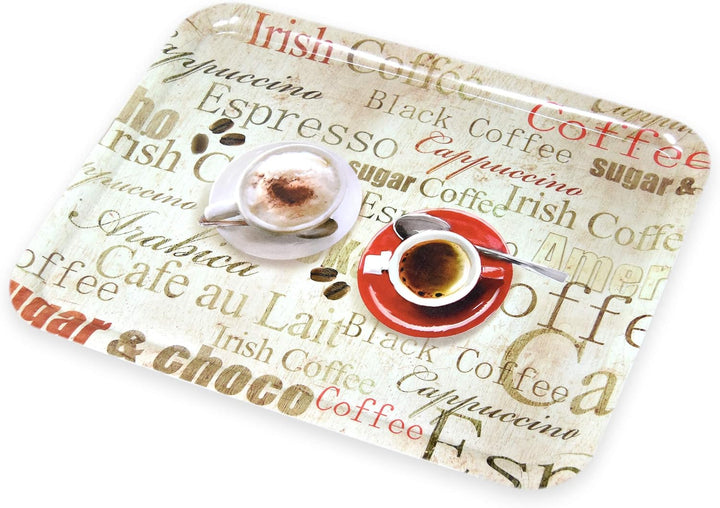 Lashuma Gastrotablett Rechteckig, Druck: Espresso, Grosses Kunststoff Tablett 50x37 cm, Italienische