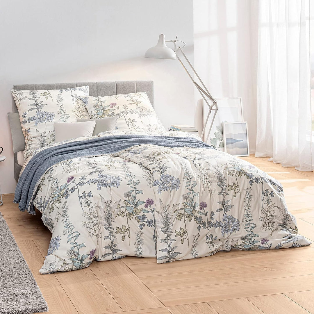 ESTELLA Mako Interlock Jersey Bettwäsche Alisa bleu 1 Bettbezug 155 x 220 cm + 1 Kissenbezug 80 x 80