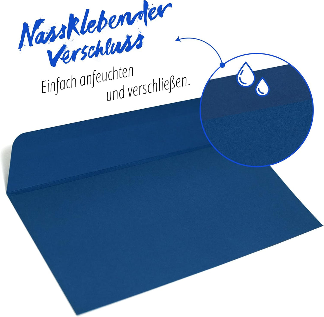 Briefumschläge (100 Stück) aus Papier, Kuvert, Umschlag ohne Fenster - DIN lang - 220 x 110 mm - bla