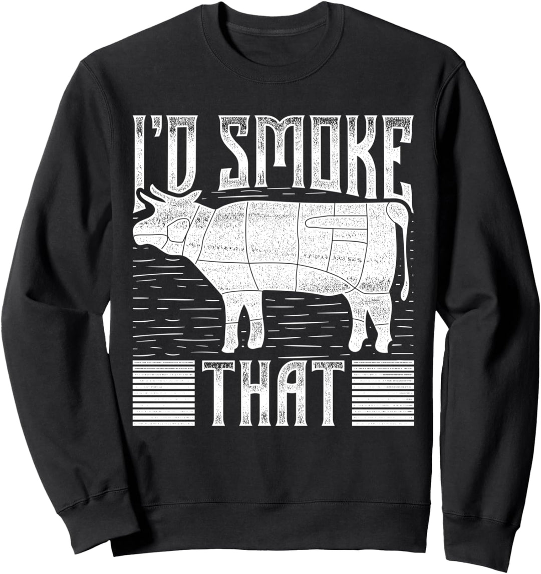 Ich würde das Grillen BBQ Grillparty Rindfleisch Grillen Sweatshirt