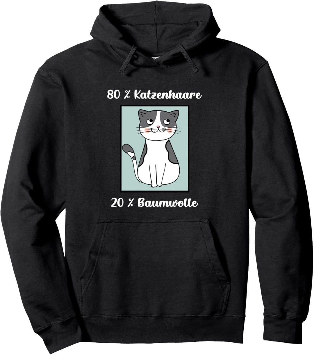 80 % Katzenhaare 20 % Baumwolle Katzen Spuren Pullover Hoodie