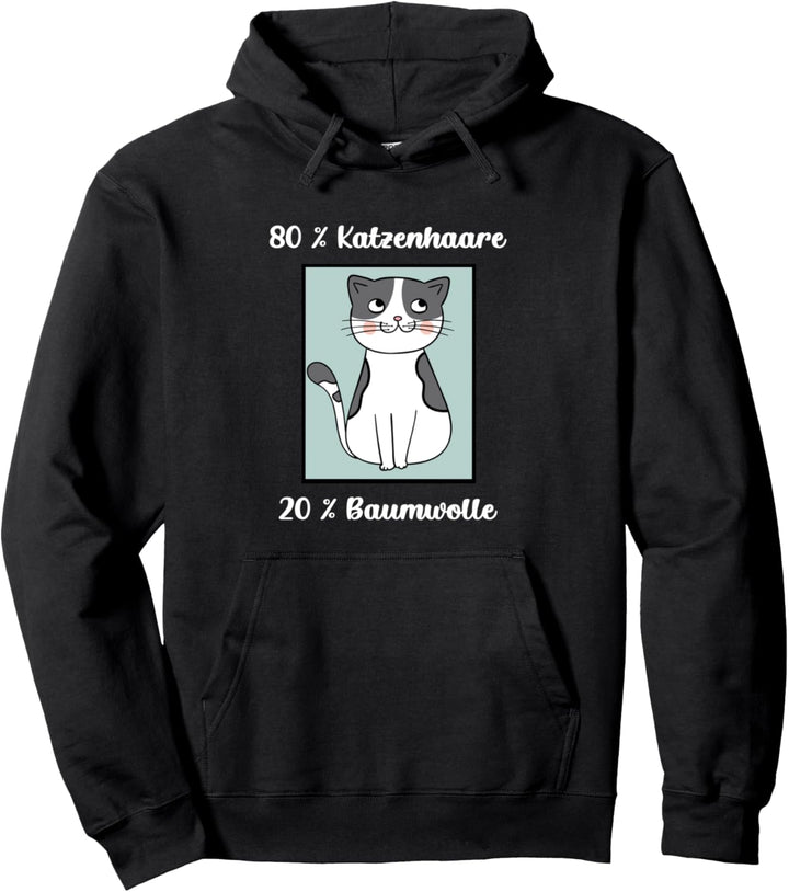 80 % Katzenhaare 20 % Baumwolle Katzen Spuren Pullover Hoodie