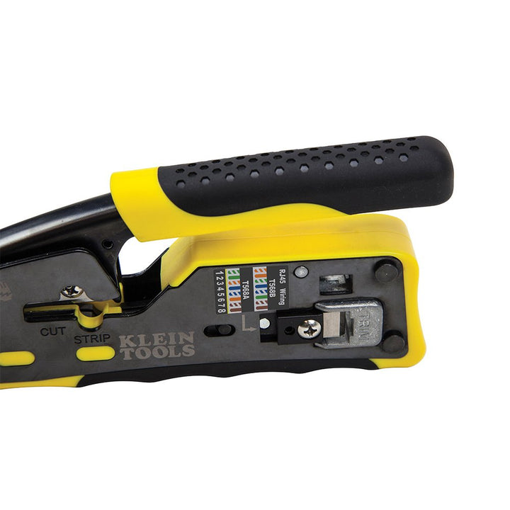 Klein Tools VDV226-110 Modularer Datenkabel-Crimper/Abisolierzange/Drahtschneider für RJ11/RJ12 Stan