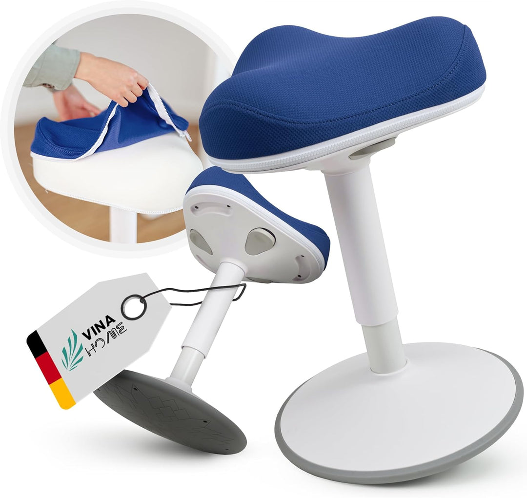 SH-01S Zip Ergonomischer Bürohocker mit abnehmbarem Zip-Bezug | Aktives Sitzen & Stabiler Schwingeff