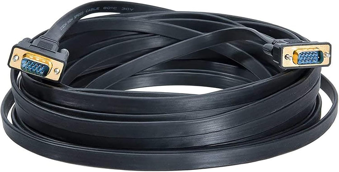 DTech Ultradünn VGA Kabel 15m 15polig Stecker auf Stecker VGA auf VGA Kabel Full HD 1080P, 15m