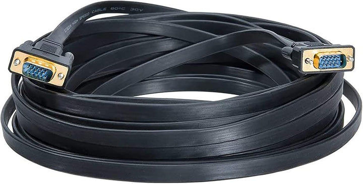 DTech Ultradünn VGA Kabel 15m 15polig Stecker auf Stecker VGA auf VGA Kabel Full HD 1080P, 15m