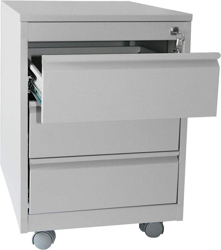 Szagato Rollcontainer Stahl, Professional 3 Schubladen HxBxT: 60x46x60 cm, lichtgrau, Marke (Arbeits