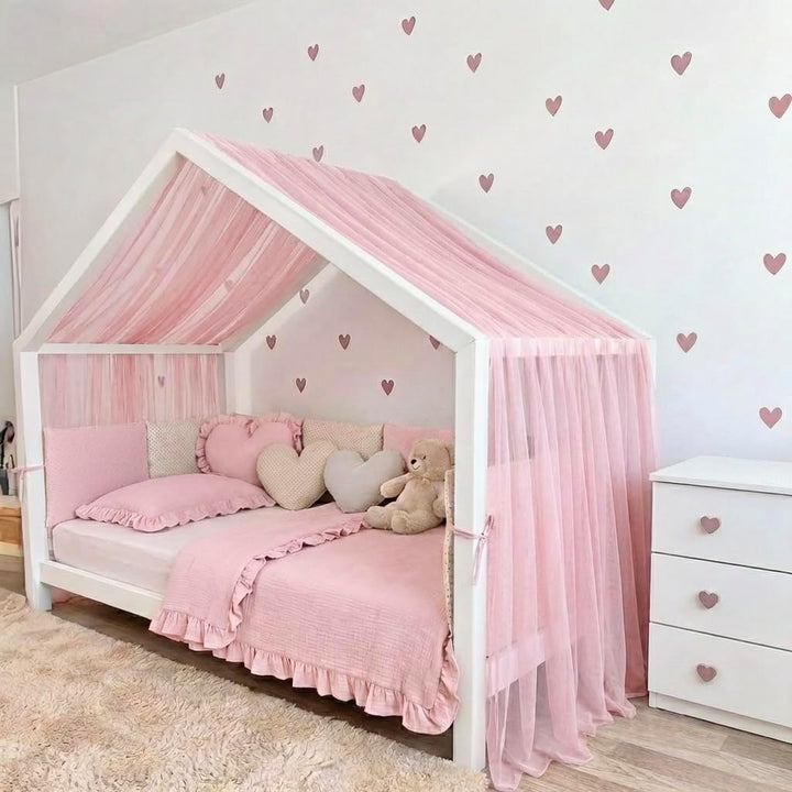 Baby Fancyroom Hausbett Himmel aus Tüll, Handgefertigt, Gekräuselt, Baldachin, Betthimmel für Kinder
