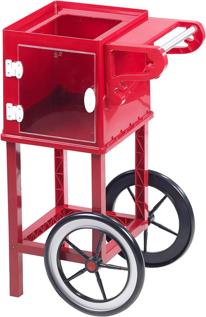 Rosenstein & Söhne Profi Popcornmaschine: Profi-Popcorn-Maschine"Cinema" mit Rollwagen im Retro-Desi