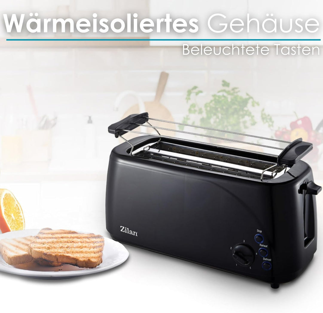 XXL 4 Scheiben Toaster Beleuchtete Tasten Toster Grosser Toaster Langer Toaster Schmaler Toaster Edl