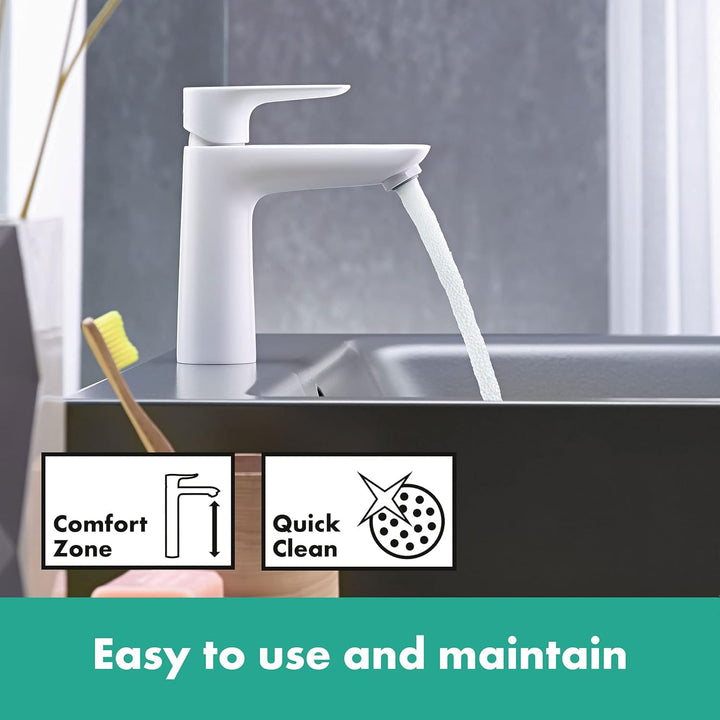 hansgrohe Wasserhahn Talis E CoolStart (Armatur mit Auslauf Höhe 110 mm), Einhebel-Waschtischmischer