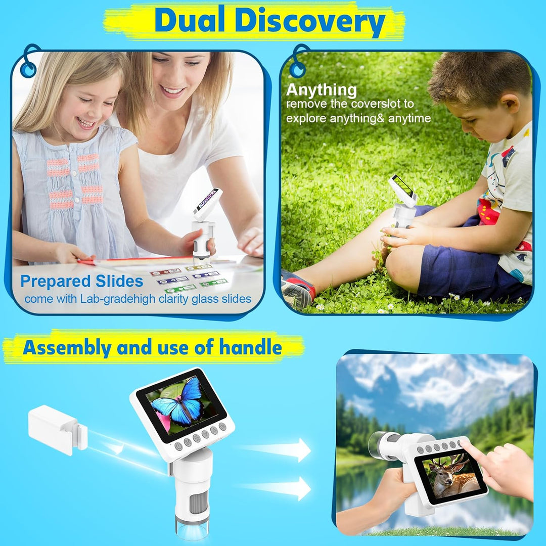 USCAMEL 1000X Tragbares Mikroskop für Kinder – Pocket Mini Digitalmikroskop für Erwachsene mit Präpa