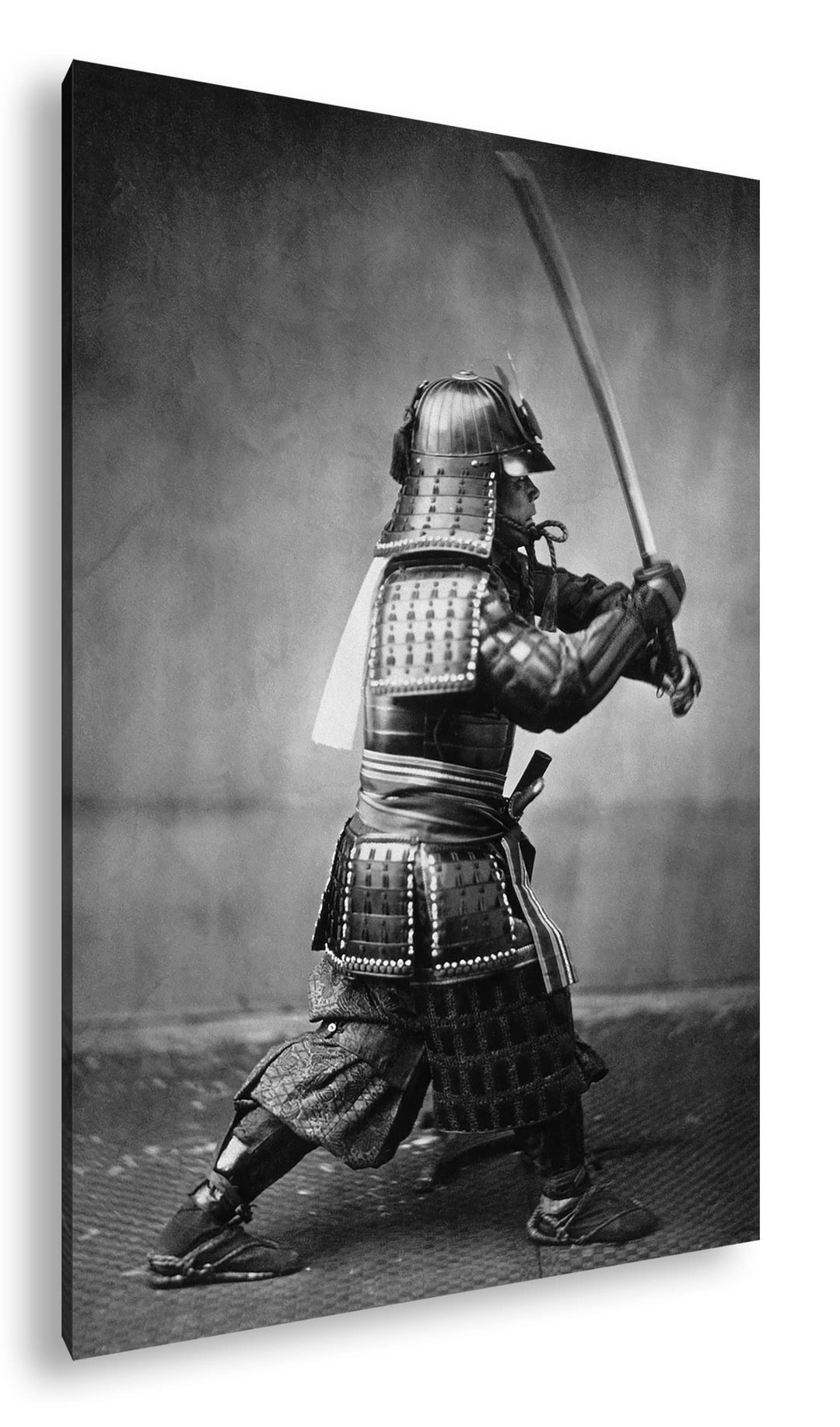 deyoli kampfbereiter Samurai-Krieger Format: 120x80 als Leinwandbild, Motiv fertig gerahmt auf Echth