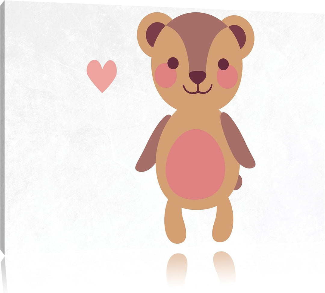 Niedlicher Bär weiss, Format: 100x70 auf Leinwand, XXL riesige Bilder fertig gerahmt mit Keilrahmen,