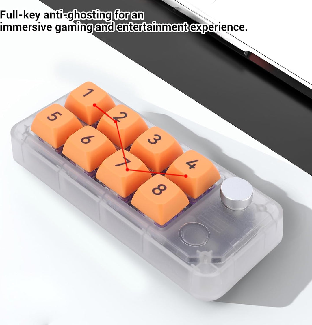 ASHATA Wired USB C Numerische Tastatur, Programmierbare Makro Tastatur, 8 Tasten Typ C Number Pad mi