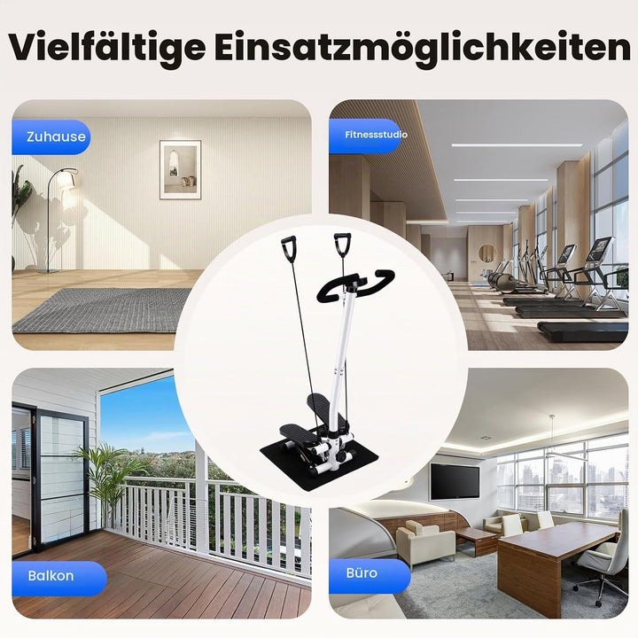 Fitness Stepper, HöHenverstellbar üBung Stepping Machine Mit Lenker,Zuhause Treppensteiger Fitnessge