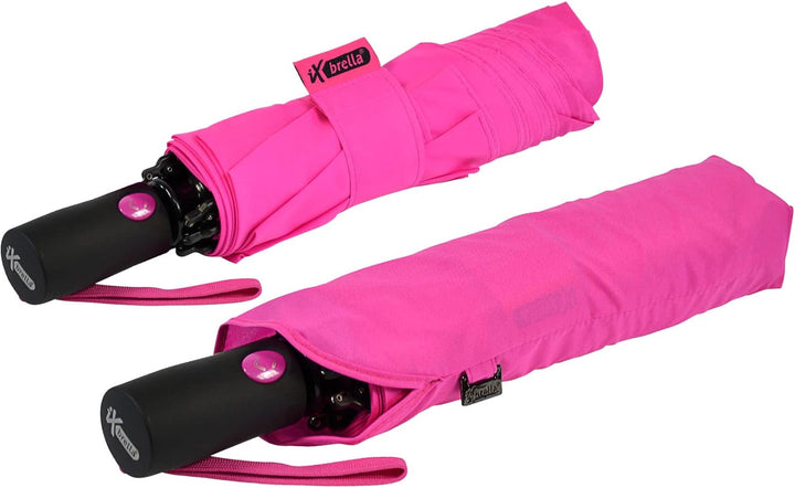 iX-brella Reverse umgekehrt öffnender Fiberglas-Taschenschirm mit farbigen Speichen - neon-pink, Neo