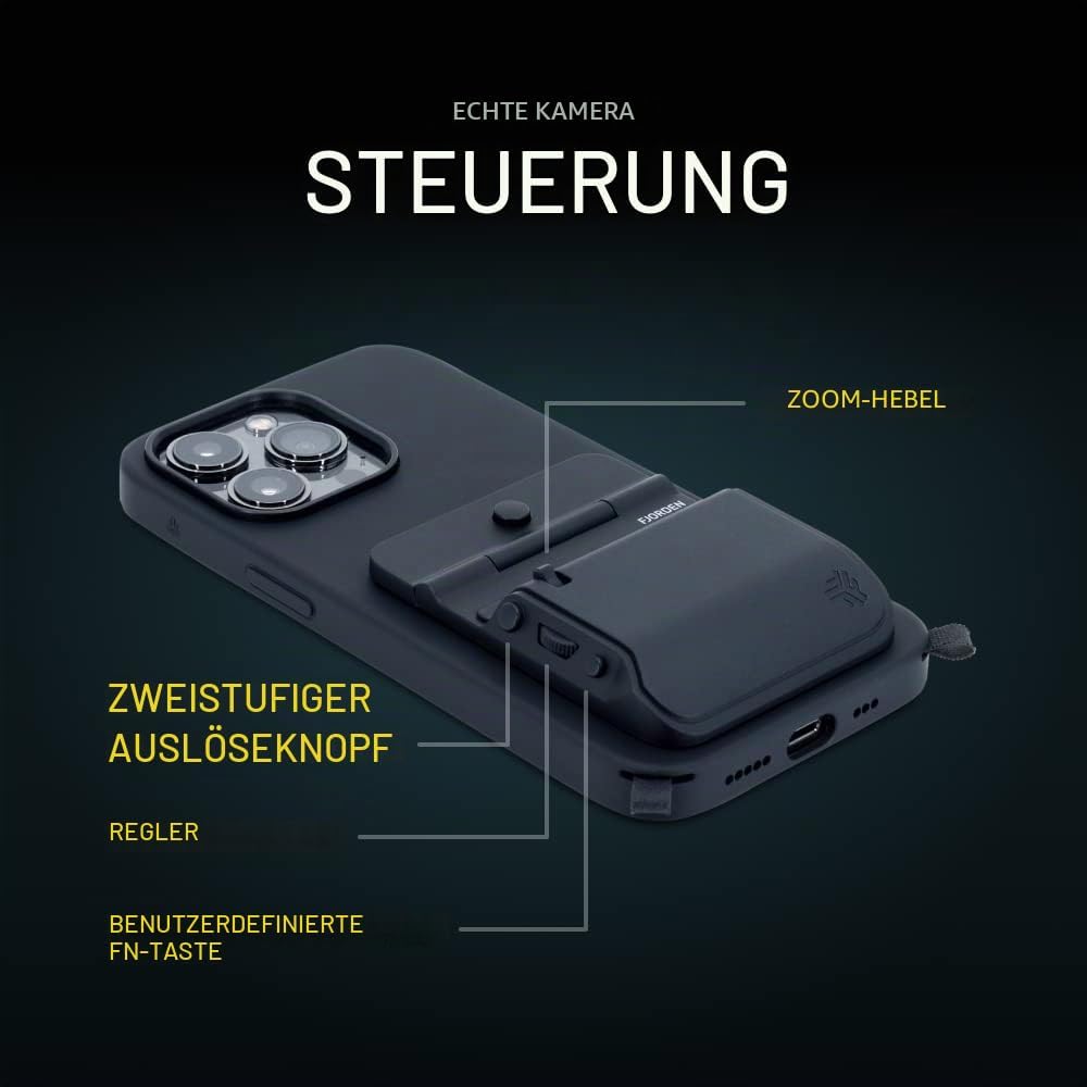 FJORDEN Plus Bundle für iPhone 14 Pro Max – inklusive Kameragriff Handyhülle (MagSafe kompatibel) –
