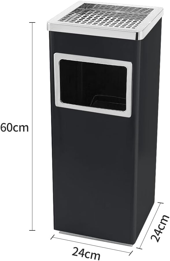 Runder Aschenbecher für den Aussenbereich, lackierter Edelstahl, 30L/35L/48L, abnehmbarer Büro-Mülle