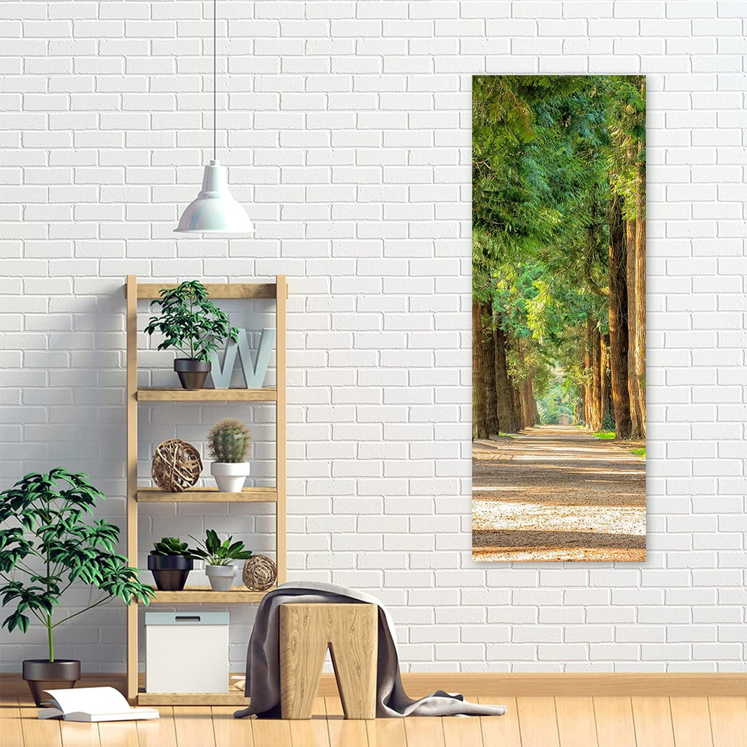 Feeby Vlies Leinwandbild Allee Zwischen Den Bäumen 60x150 cm Wand Bild Kunstdruck Deko Wohnzimmer Wo