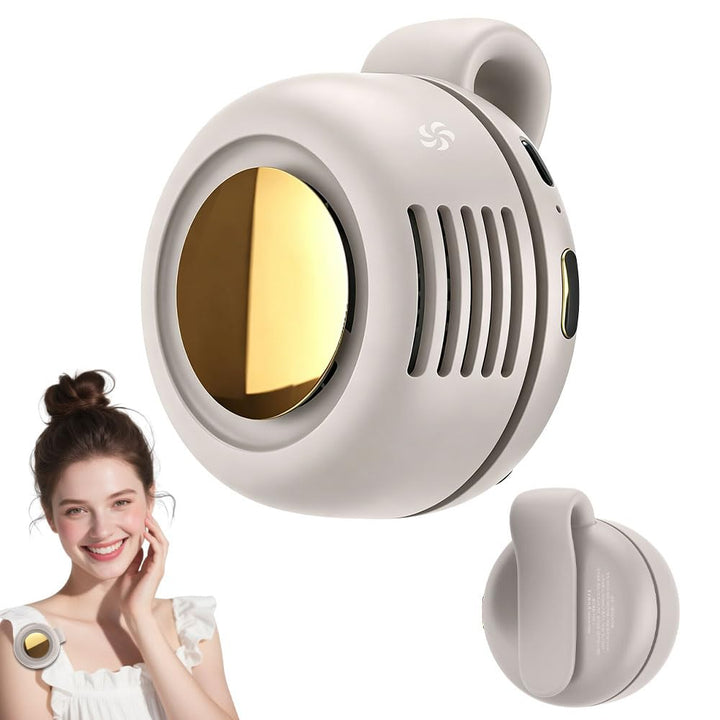 Tragbarer Clip Ventilator, Leiser Mini Ventilator ohne Flügel, mit 3 Geschwindigkeiten & 360° Drehba