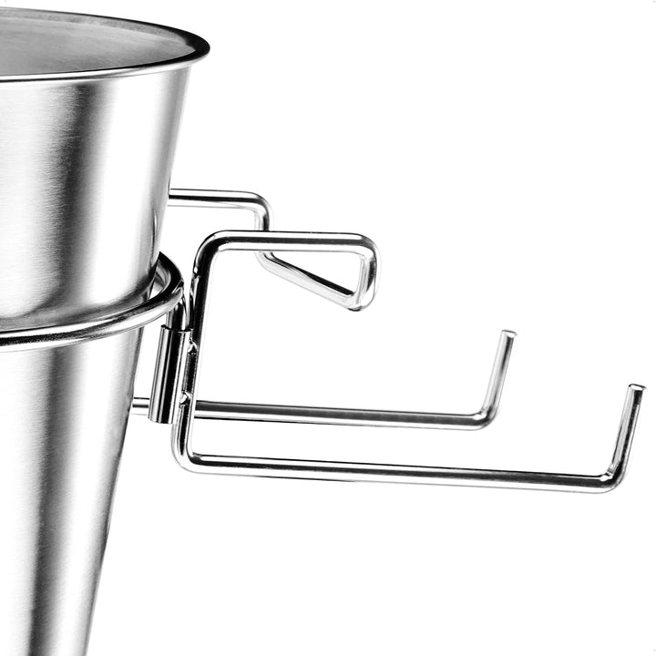 com-four® 3x Sektkühler aus Edelstahl mit Tischhalter | Kühlkübel für Sekt, Wein, Champagner - edler