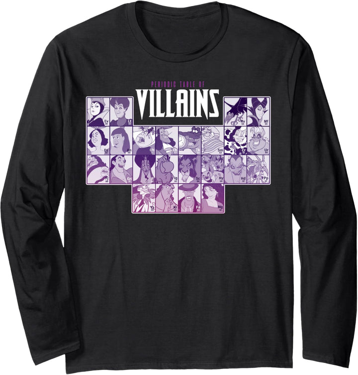 Disney Villains Periodic Table Of Villains Group Shot Langarmshirt