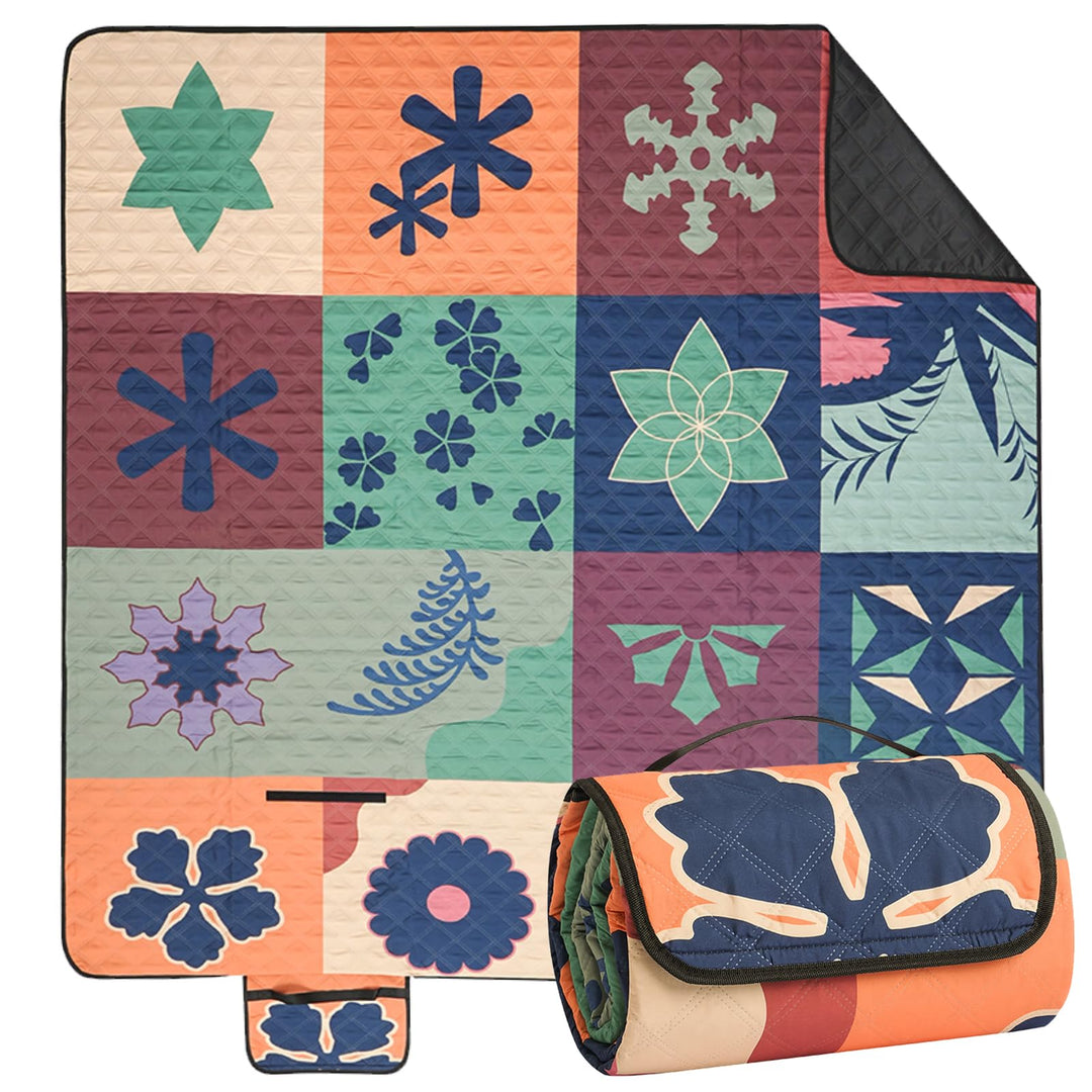 Picknickdecke 200x200 cm - Stranddecke XXL, wasserdicht &amp; isoliert Campingdecke, atmungsaktiv und we