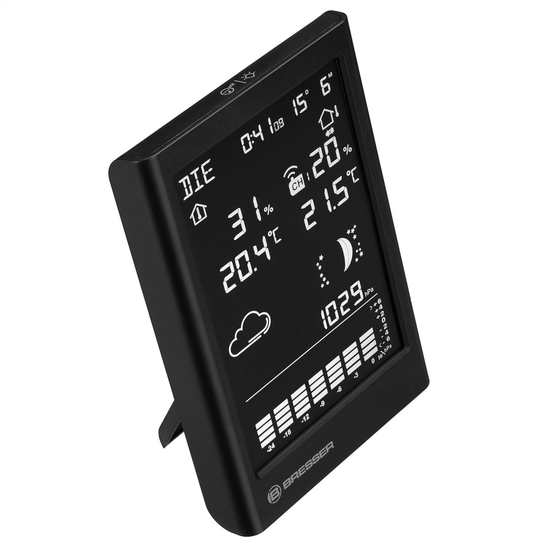 Bresser Funk-Wetterstation mit Aussensensor Wettervorhersage Thermo-Hygro Barometer Display
