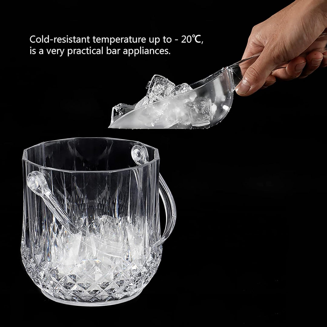 Kristall-Eiskübel, Kleiner Transparenter Eiswürfelbehälter aus Acryl Für Den Haushalt, Champagner, B