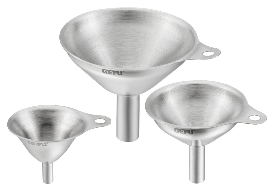 GEFU VERSARE Mini 3-teilig Trichter-Set, Edelstahl, Silber