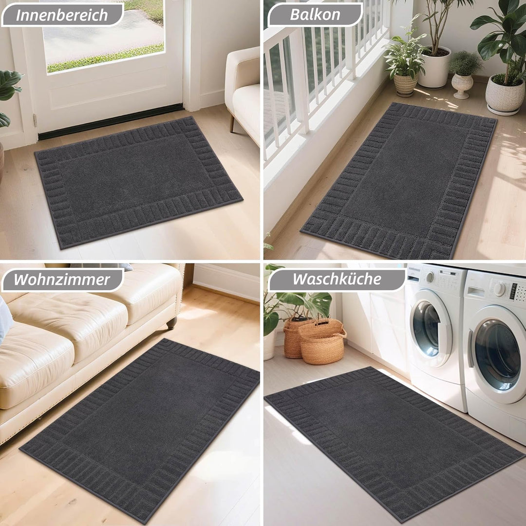 BEQHAUSE Fussmatte Innen, Schmutzfangmatte Waschbar 80 * 120 cm, Fussabtreter Innen Maschinenwaschba
