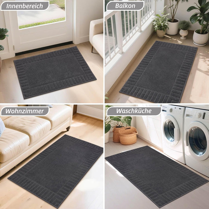BEQHAUSE Fussmatte Innen, Schmutzfangmatte Waschbar 80 * 120 cm, Fussabtreter Innen Maschinenwaschba