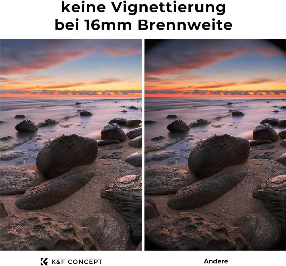 K&F Concept B-Serie 77mm ND Filter Variabler ND2-ND400 (1-9 Stop) Slim Neutral Graufilter, 77mm