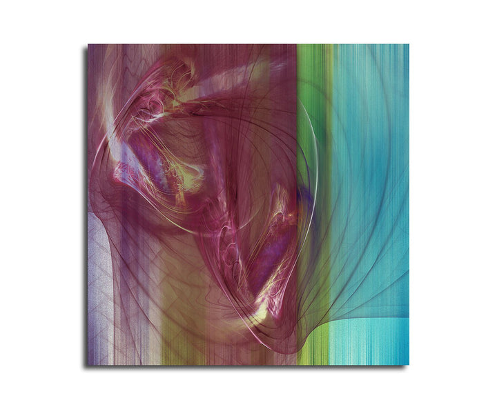 Paul Sinus Art Sinnliches Spektakel - Abstrakt316_60x60cm Bild auf Leinwand türkis grün weinrot Abst